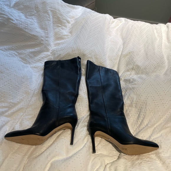 Sam Edelman Tall Black Heeled Boots Size 7.5 - Picture 2 of 6